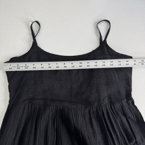 L*SPACE Santorini Maxi Dress Womens Medium Black Tie Back Tiered Sundress Resort - Picture 9 of 12